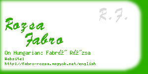 rozsa fabro business card
